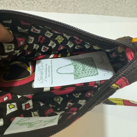 NWT Vera Bradley Brown Red Yellow HandBag Retired Pattern crossbody - Picture 10 of 13